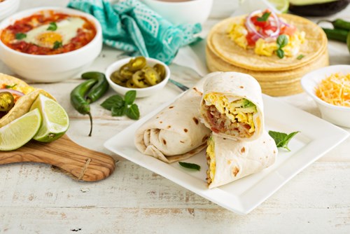 Món Burrito trứng cút